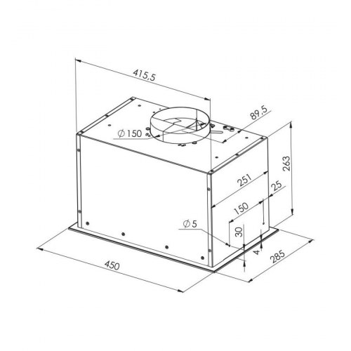 MPM MPM-45-OW-06/W indbygget emhætte 45 cm – hvid