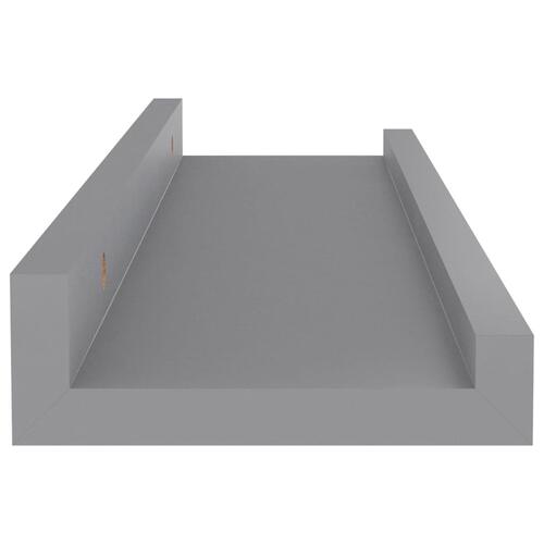 Væghylder 4 stk. 40x9x3 cm grå