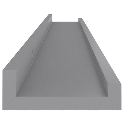 Væghylder 4 stk. 80x9x3 cm grå