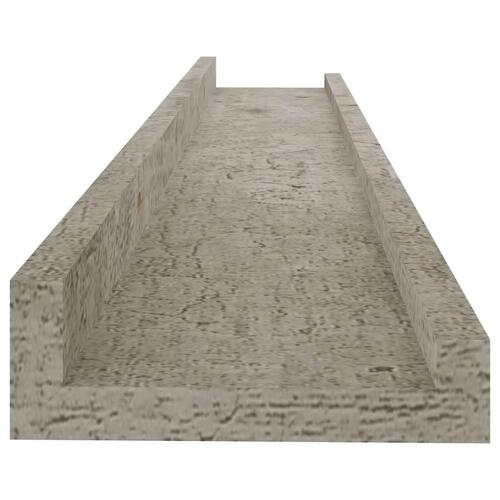 Væghylder 2 stk. 60x9x3 cm betongrå