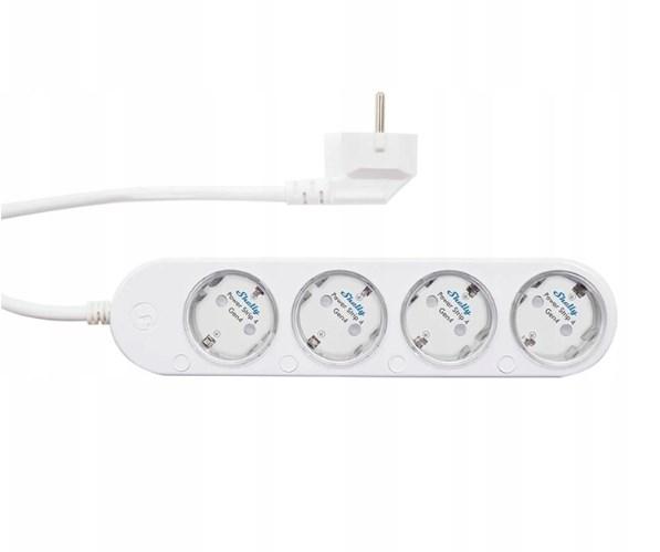 Shelly Power Strip 4 Gen4 - smart stikdåse med 4 Schuko-udtag, hvid