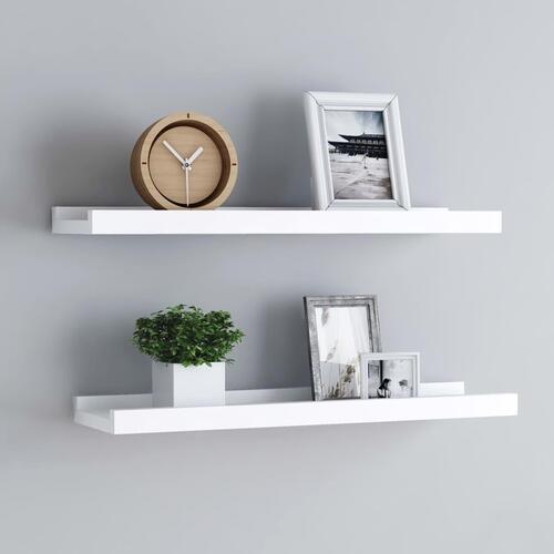Billedhylder 2 stk. 40x9x3 cm MDF hvid