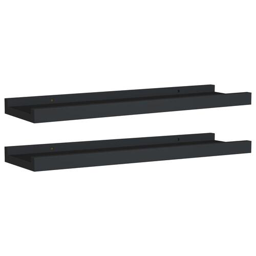 Billedhylder 2 stk. 40x9x3 cm MDF sort
