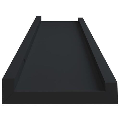 Billedhylder 2 stk. 40x9x3 cm MDF sort