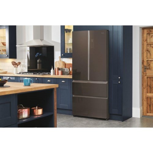Haier FD 83 Serie 7 HB18FGSAAA fritstående køl/frys 539 l – sølv/titanium, franske døre