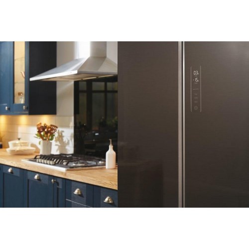 Haier FD 83 Serie 7 HB18FGSAAA fritstående køl/frys 539 l – sølv/titanium, franske døre