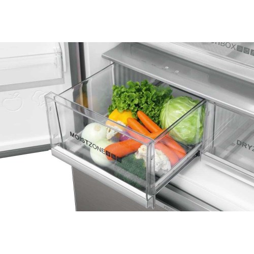 Haier FD 83 Serie 7 HB18FGSAAA fritstående køl/frys 539 l – sølv/titanium, franske døre