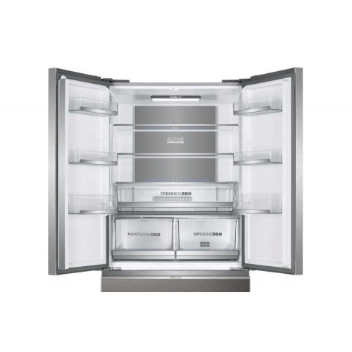Haier FD 83 Serie 7 HB18FGSAAA fritstående køl/frys 539 l – sølv/titanium, franske døre