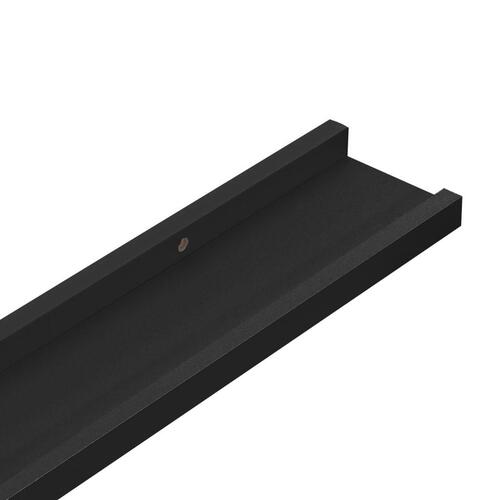 Billedhylder 2 stk. 60x9x3 cm MDF sort