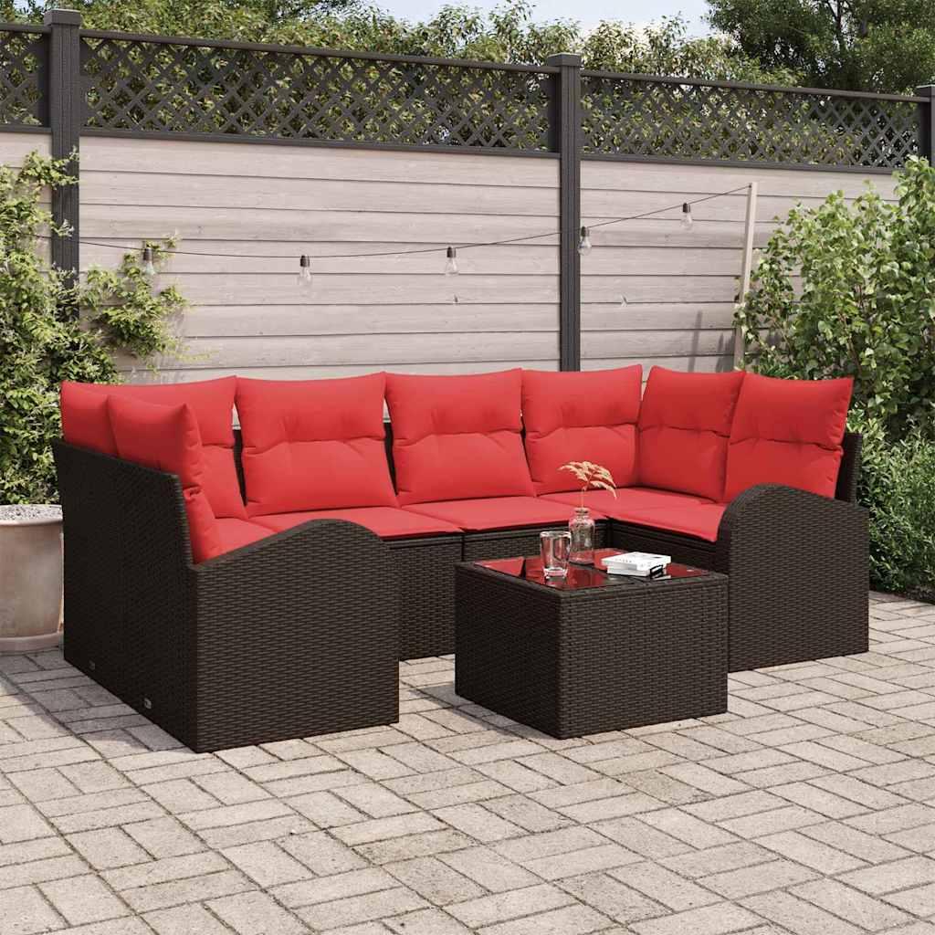 Havesofa Sæt Brun 55 x 55 x 37 cm polyrattan billede