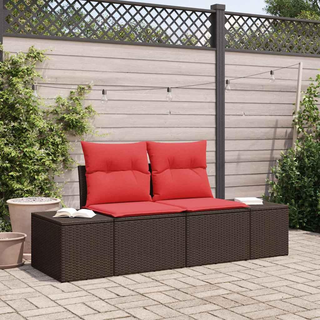 Modulær havemøbelsofa i polyrattan 184 × 62 × 69 cm - inkl. pude