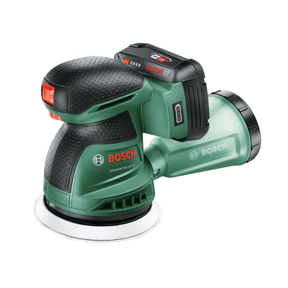 Bosch UniversalOrbit 18V-20 excentersliber - inkl. 1x2,0 Ah batteri og oplader