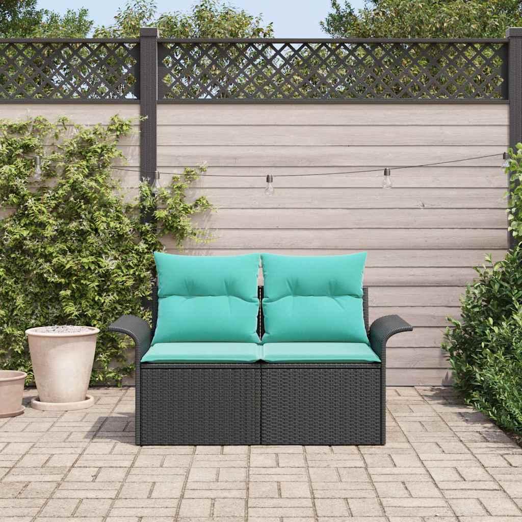 Havemøbelsofa med pude 141 x 62 x 69 cm polyrattan billede