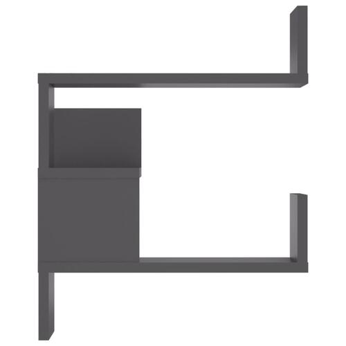 Væghængt hjørnehylde 40x40x50 cm konstrueret træ betongrå
