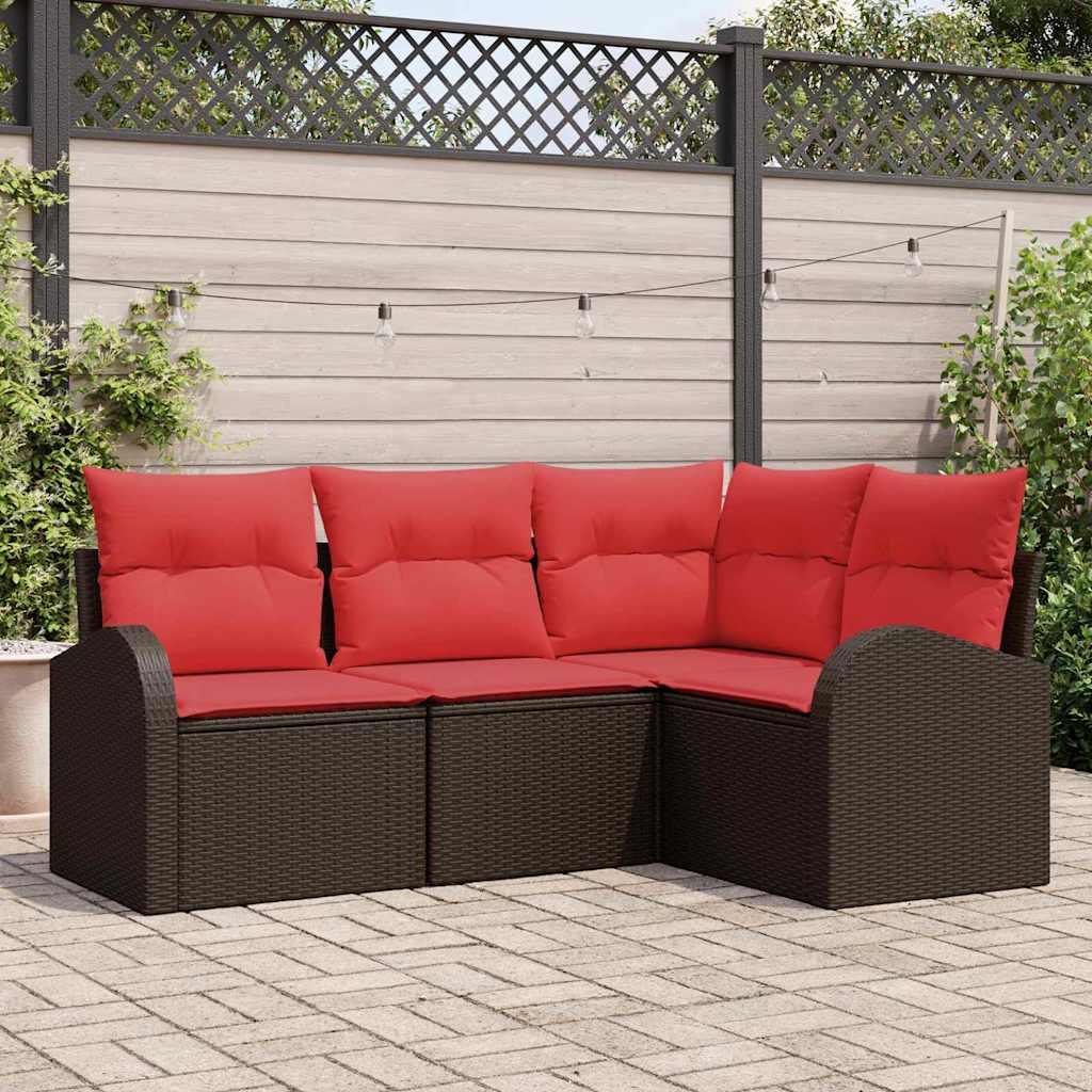 Havesofa Sæt Brun polyrattan billede