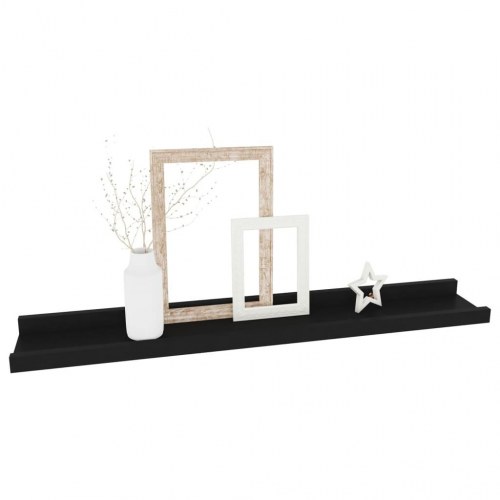 Væghylder 4 stk. - 60 × 9 × 3 cm - sort MDF