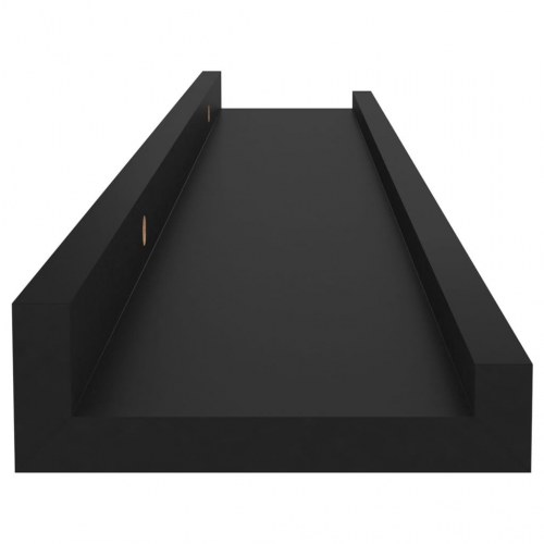 Væghylder 4 stk. - 60 × 9 × 3 cm - sort MDF