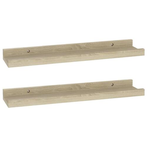 Væghylder 2 stk. 40x9x3 cm sonoma-eg