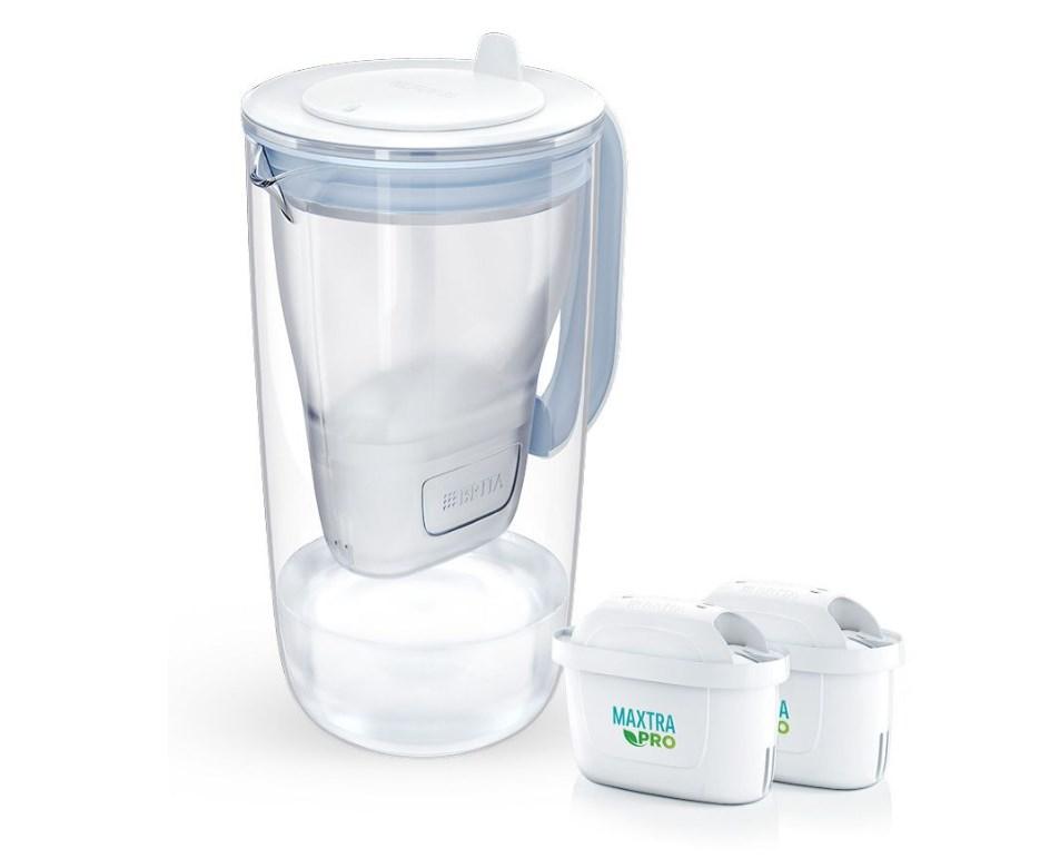 BRITA Glass+ vandfilterkande 2,5 l - blå inkl. 2 Maxtra Pro PP filtre billede