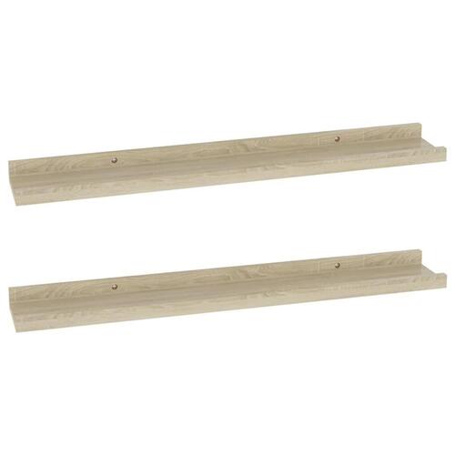 Væghylder 2 stk. 60x9x3 cm sonoma-eg