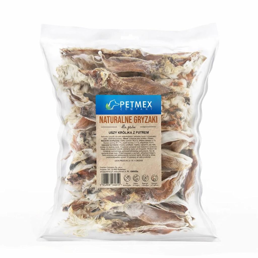 PETMEX kaninører med pels - naturlig hundesnack 200 g billede
