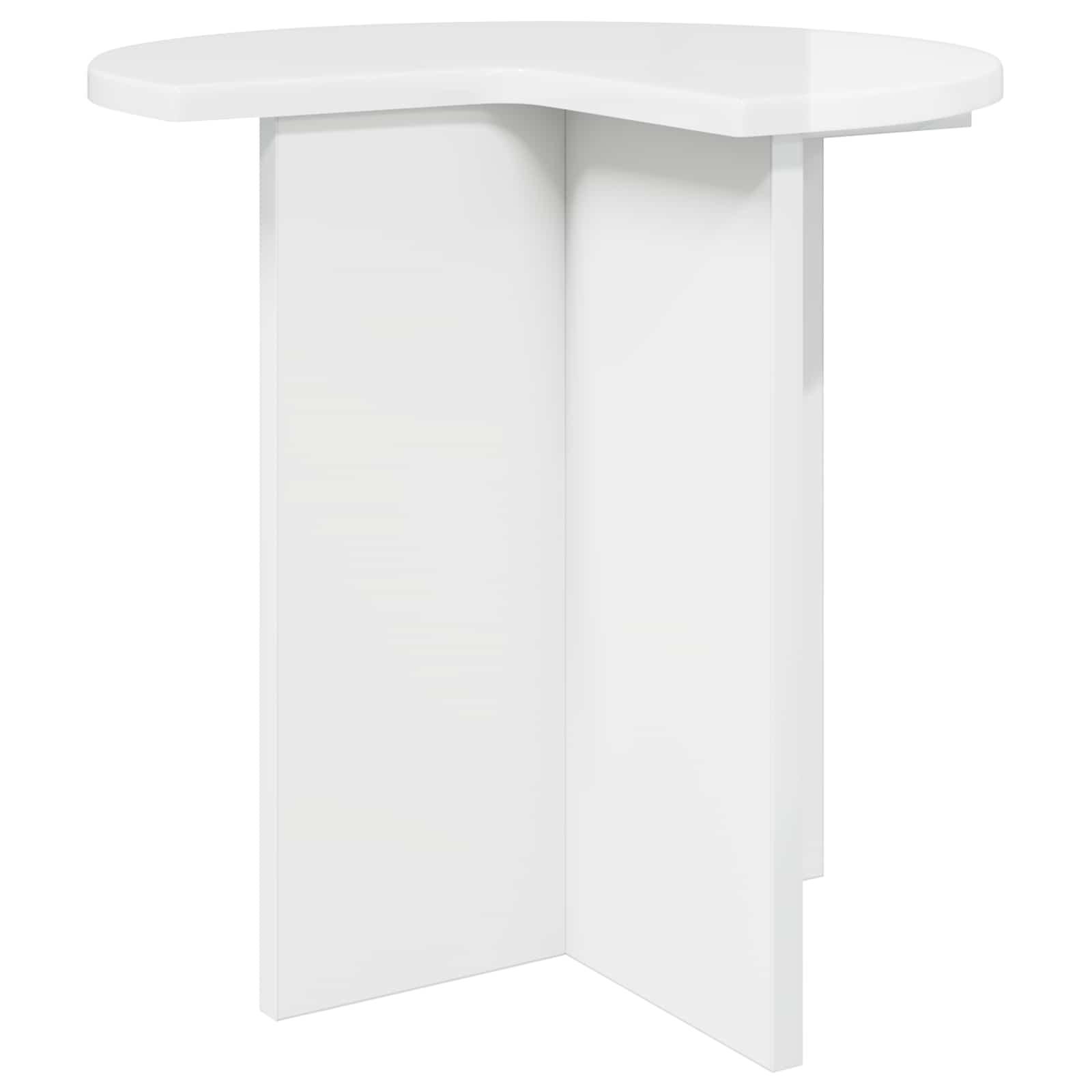 Sidebord Hvid højglans Ø 39 x 38 cm Konstrueret træ billede