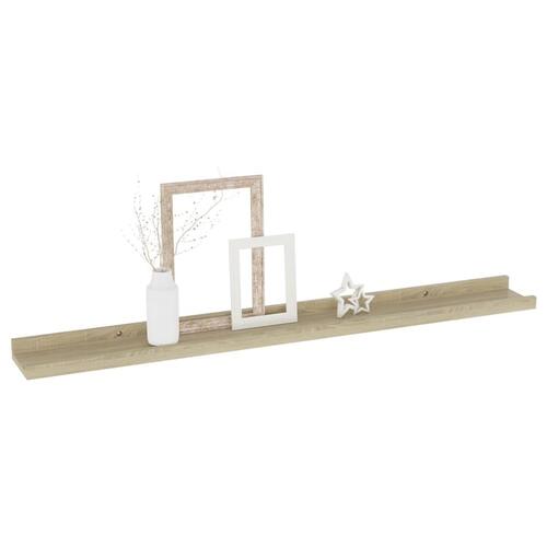 Væghylder 2 stk. 80x9x3 cm sonoma-eg