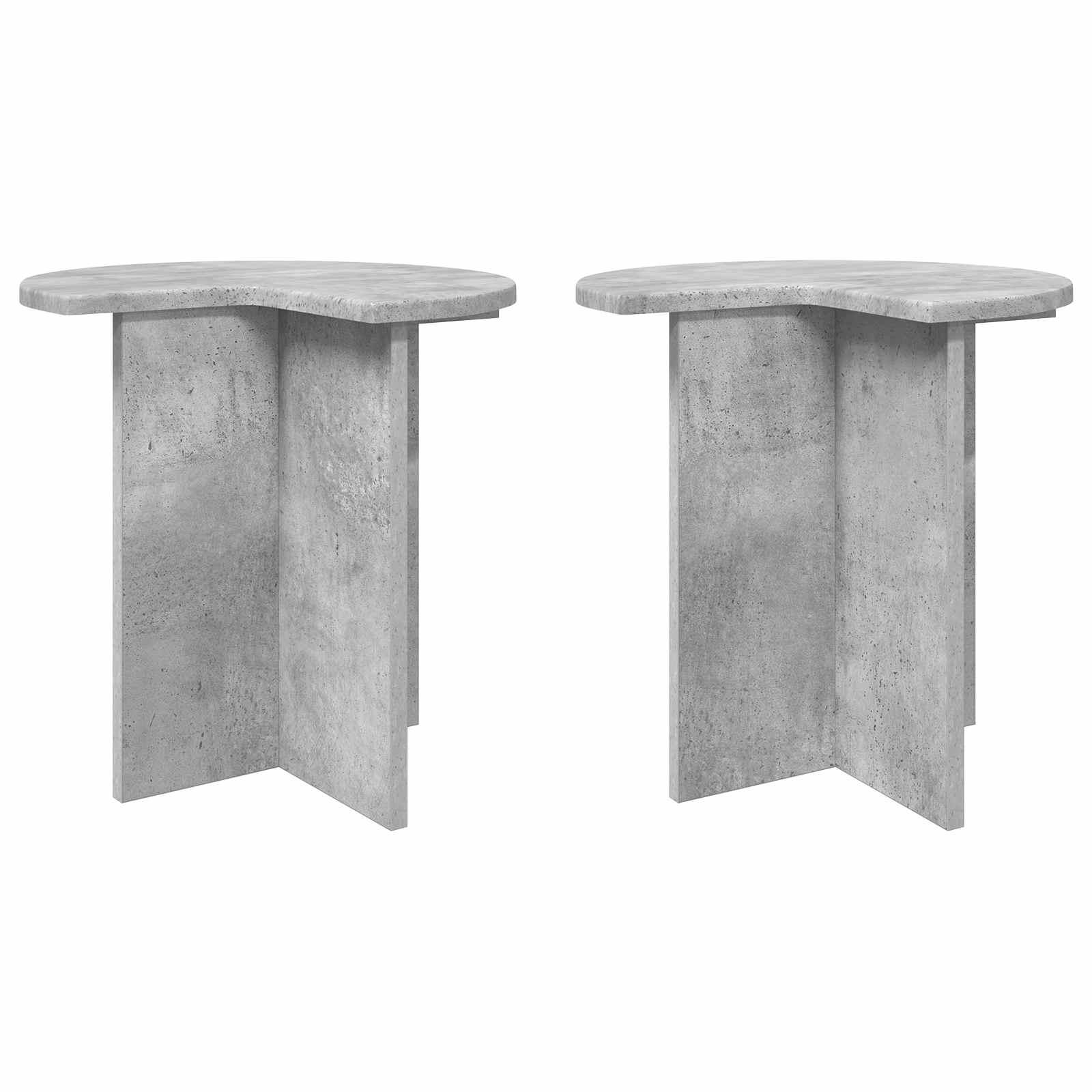 Sidebord 2 stk Betongrå Ø 39 x 38 cm Konstrueret træ billede