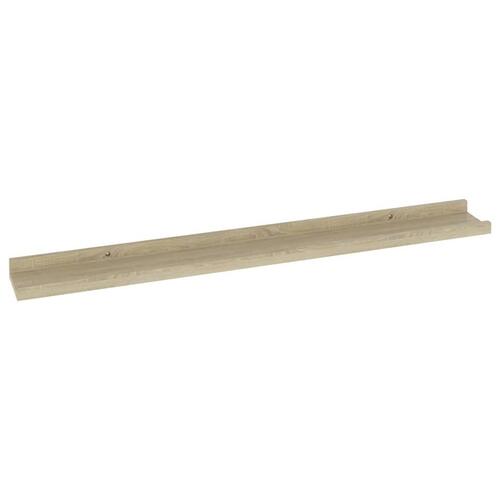 Væghylder 2 stk. 80x9x3 cm sonoma-eg