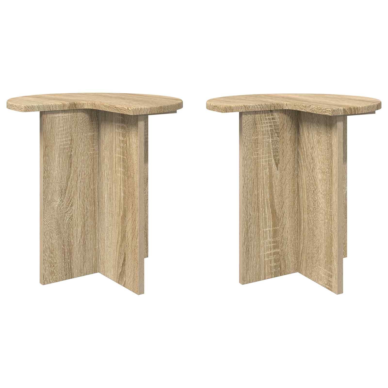 Sidebord 2 stk Sonoma-eg Ø 39 x 38 cm Konstrueret træ billede