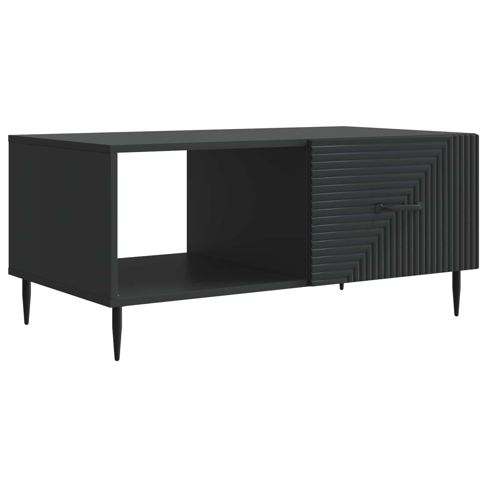 Sofabord Sort 90 x 50 x 40 cm Konstrueret træ billede