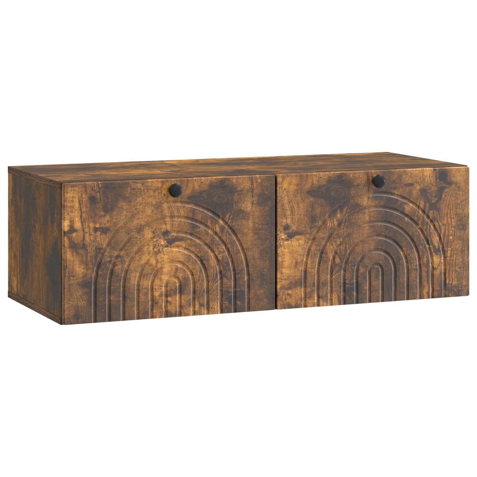 Væghængt TV-skab Røget eg 99 x 41 x 30 cm Konstrueret træ billede