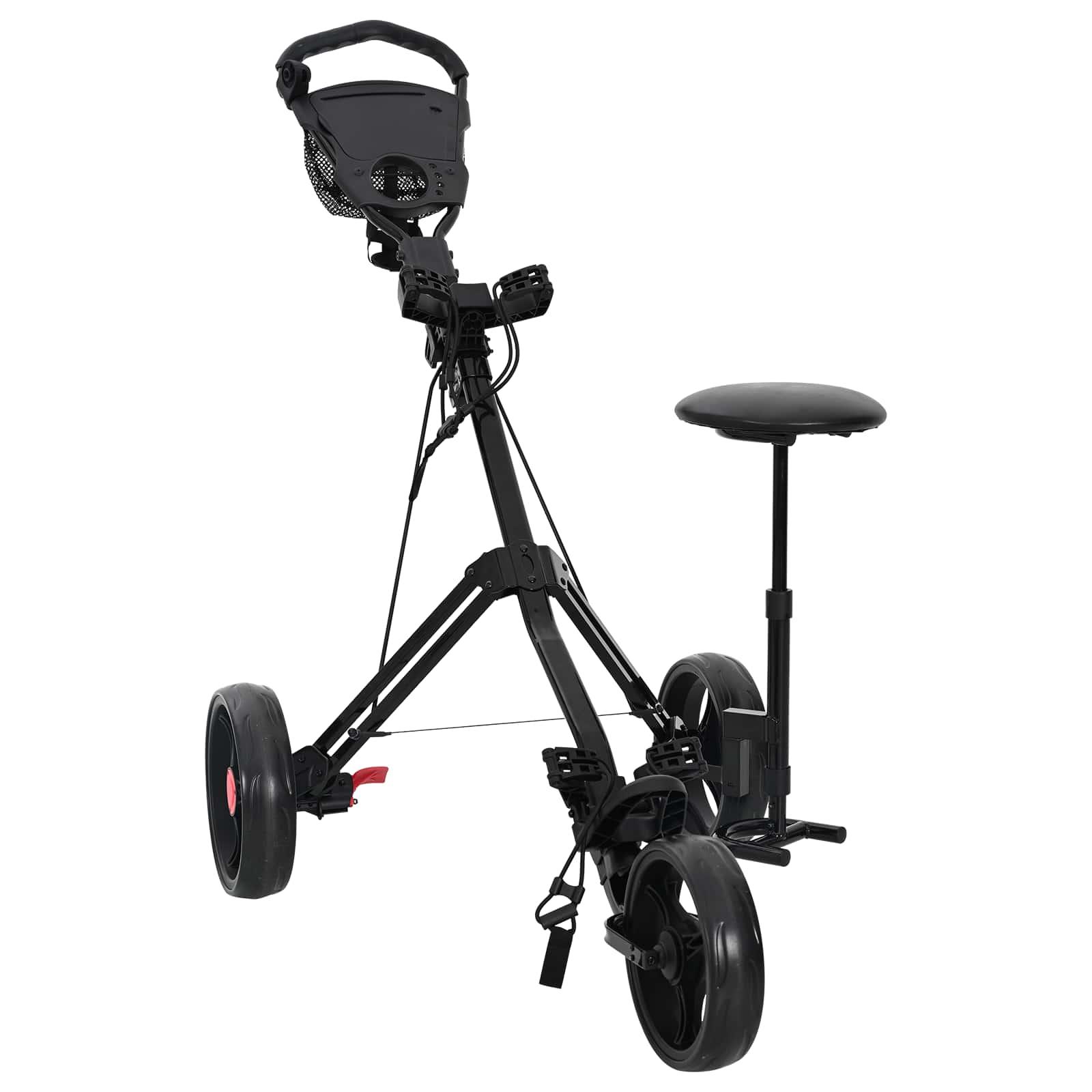 Golf Trolley med sæde Sort 95 x 69 x 114 cm Jern billede