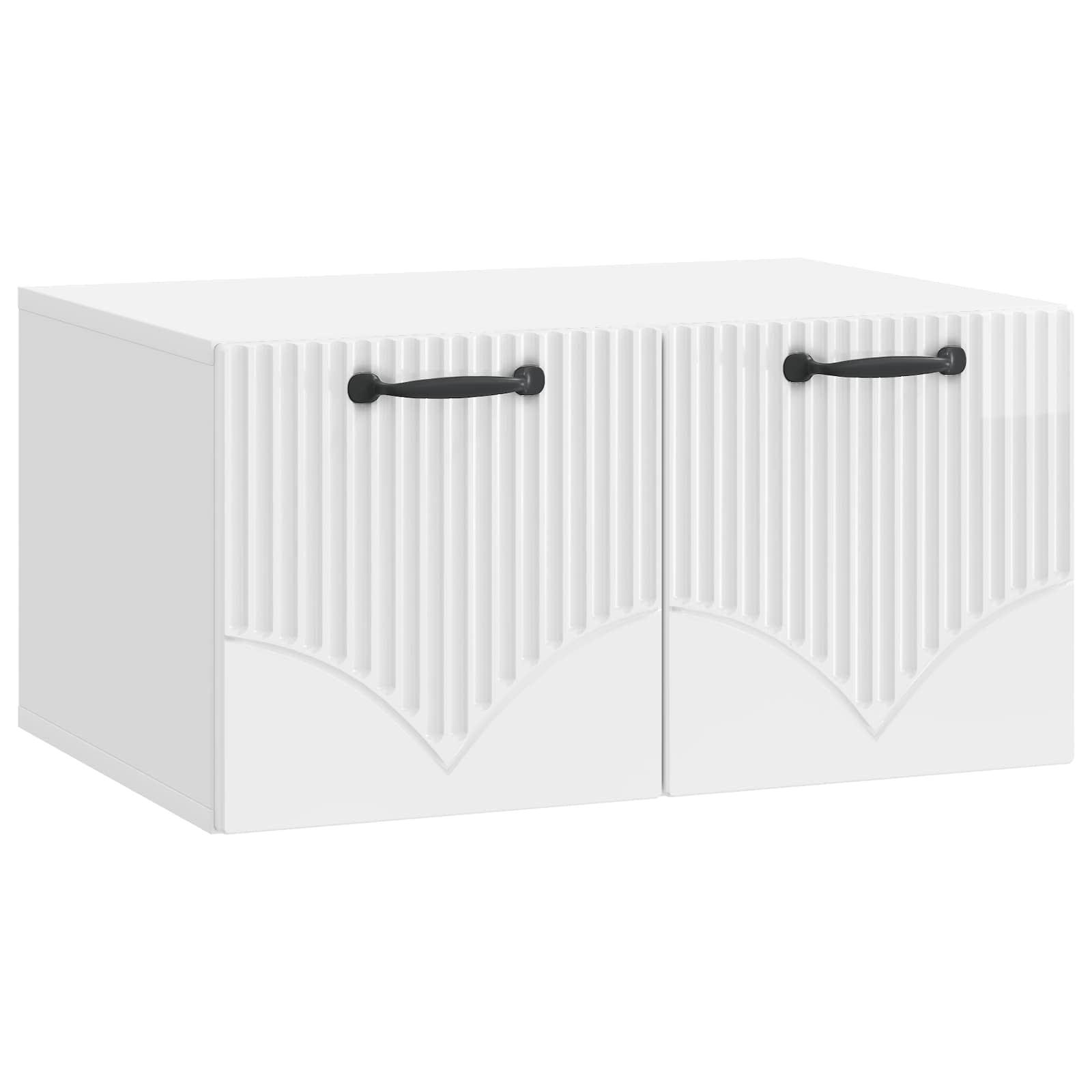 Væghængt TV-skab Vægmonteret Hvid højglans 59,5 x 41 x 30 cm billede