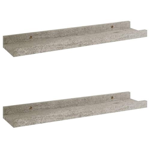 Væghylder 2 stk. 40x9x3 cm betongrå