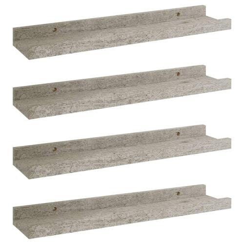 Væghylder 4 stk. 40x9x3 cm betongrå