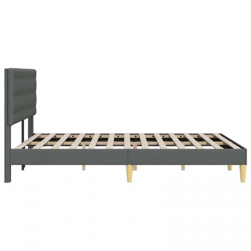 Sengestel med hovedgærde i stof - mørkegrå 140 x 190 cm
