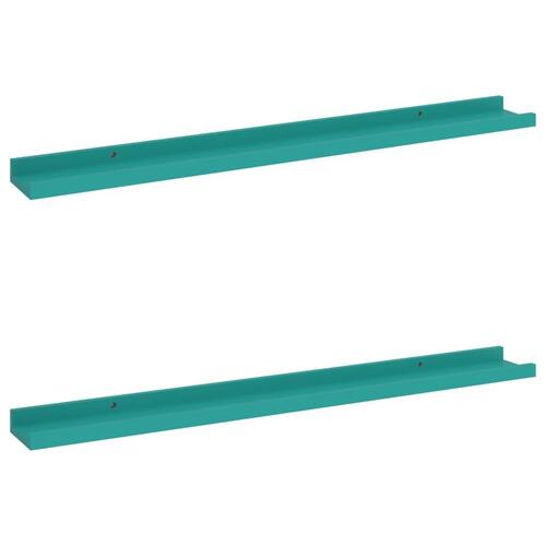 Væghylder 2 stk. 80x9x3 cm blå