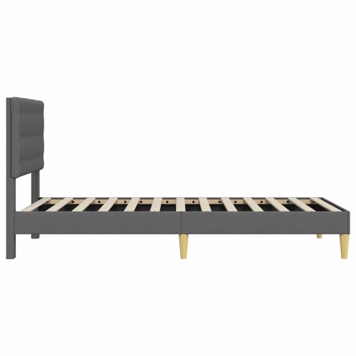 Sengestel med hovedgærde - mørkegrå stof 100 × 200 cm