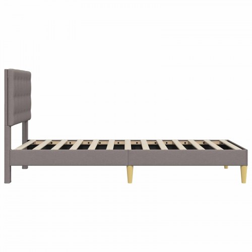 Sengestel med hovedgærde i stof - gråbrun 80 × 200 cm