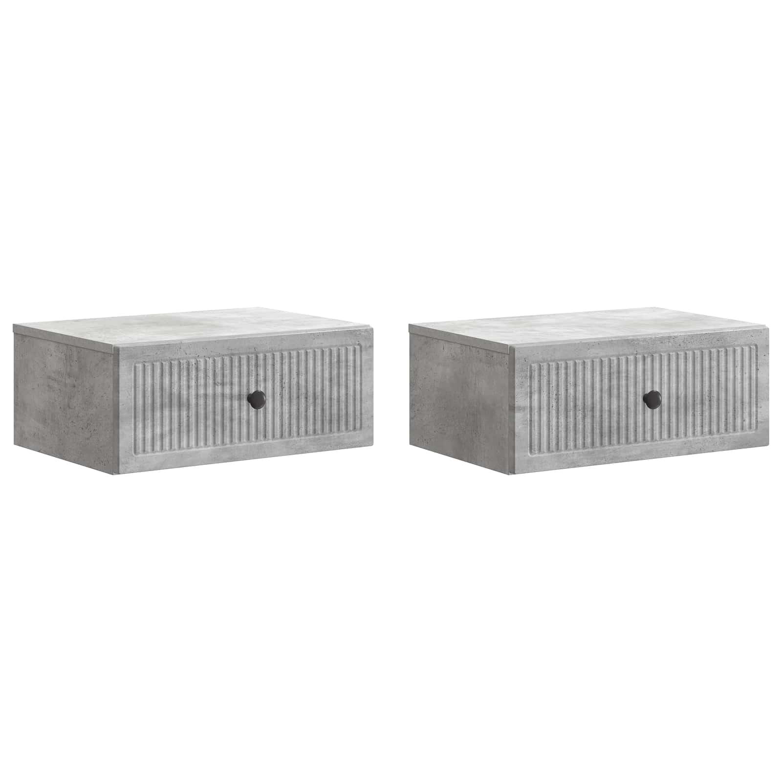 Natskab 2 stk Betongrå 49 x 34,5 x 20 cm Konstrueret træ billede