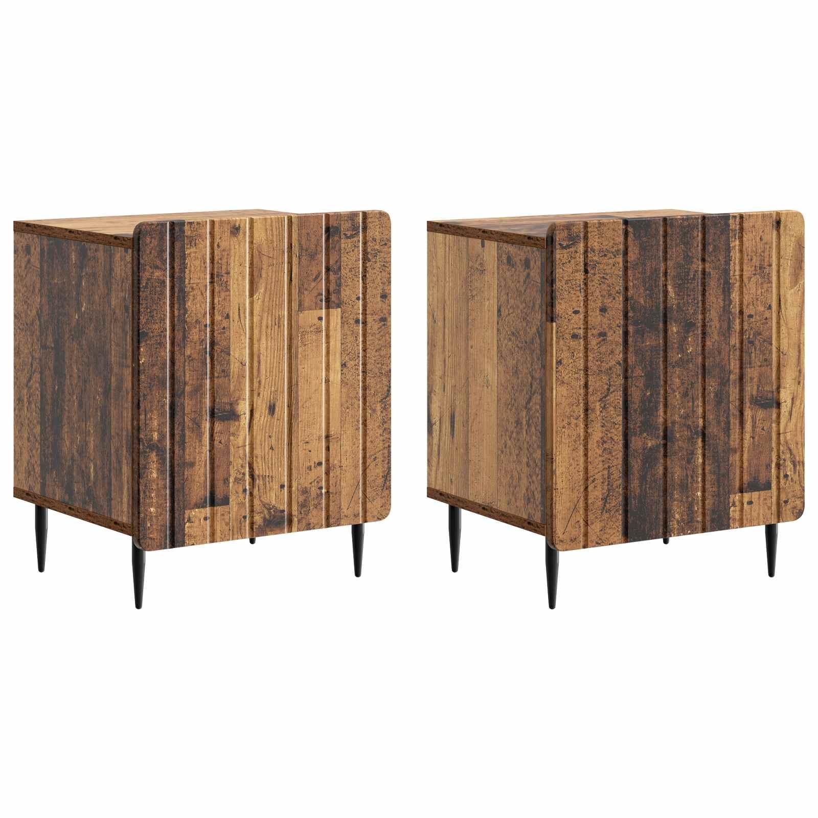 Natskab 2 stk Gammelt træ 43 x 34,5 x 52 cm Konstrueret træ billede