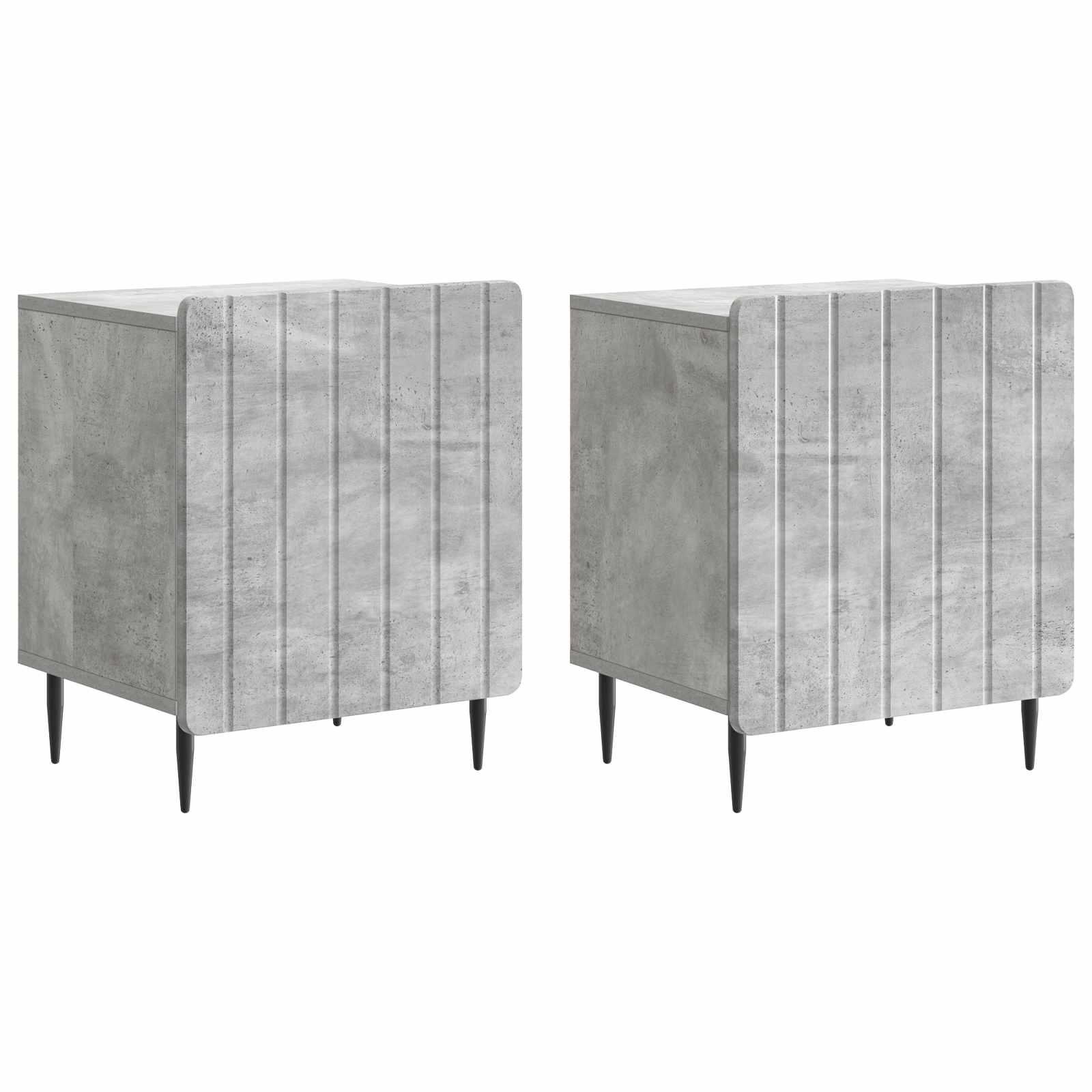 Natskab 2 stk Betongrå 43 x 34,5 x 52 cm Konstrueret træ billede