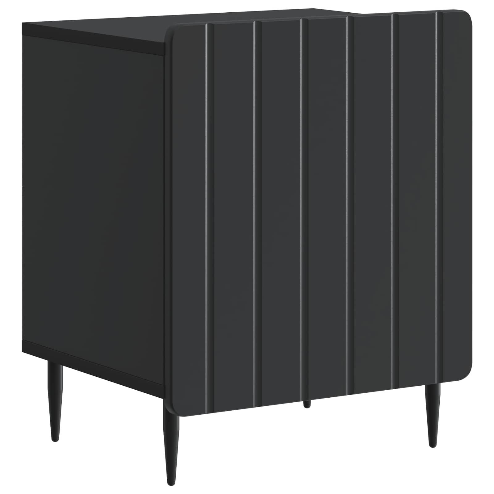 Natskab - sort sengebord i konstrueret træ 43 × 34,5 × 52 cm billede