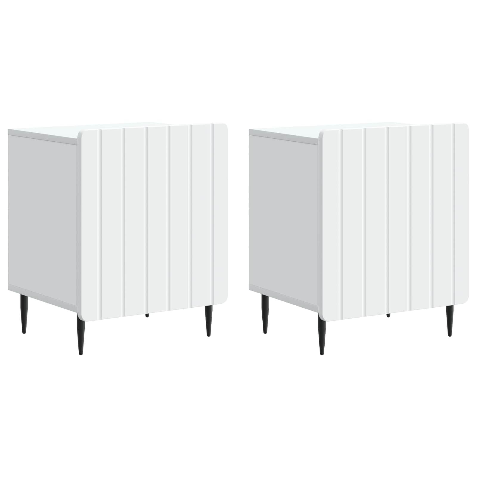 Natskab 2 stk Hvid 43 x 34,5 x 52 cm Konstrueret træ billede