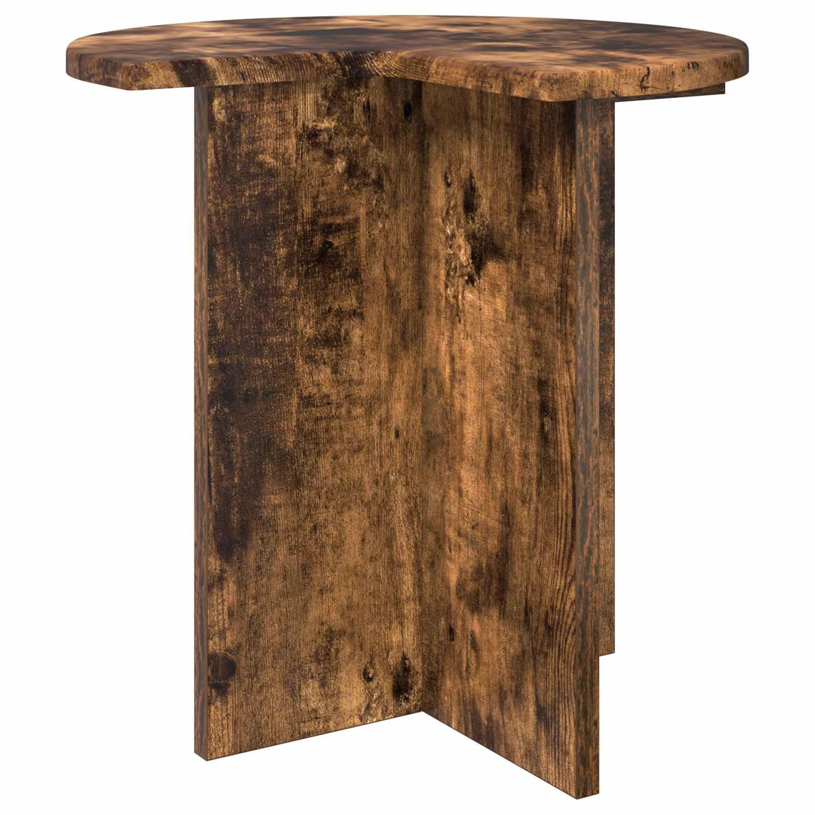 Sidebord med opbevaring Røget eg Ø 39 x 38 cm Konstrueret træ billede