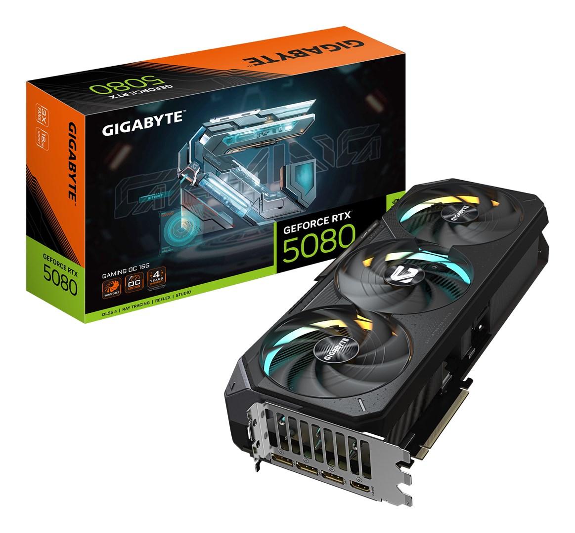 Gigabyte GeForce RTX 5080 Gaming OC 16G grafikkort - 16 GB GDDR7, PCIe 5.0