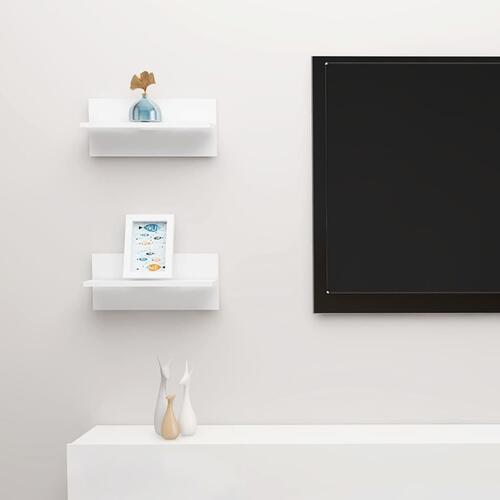 Væghylder 2 stk. 40x11,5x18 cm hvid højglans