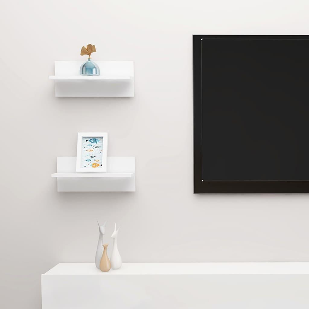 Væghylder 2 stk. 40x11,5x18 cm hvid højglans