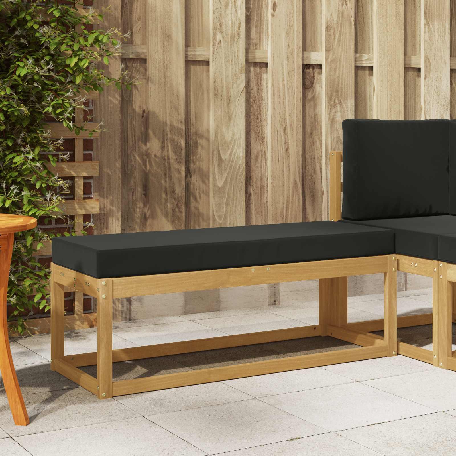 Udendørs Skammel Bænk Hvid 115 x 43 x 45 cm Massivt Akacietræ billede